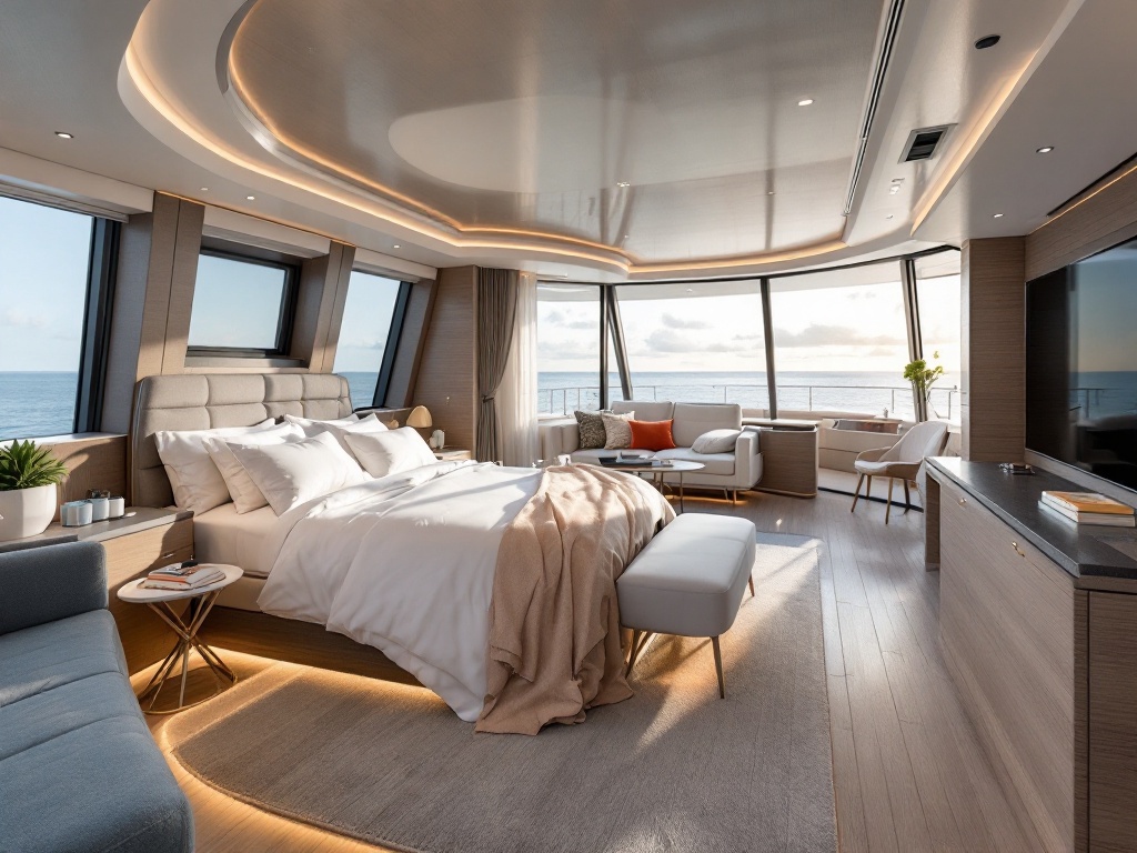 Luxury catamaran interior amenities - spacious salon and premium features