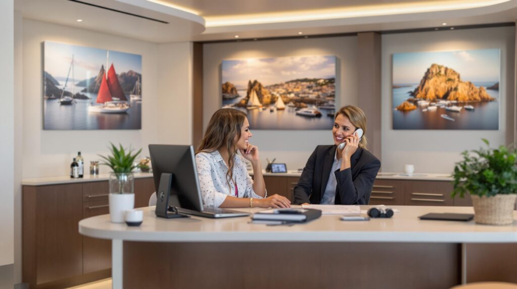 Professional yacht charter insurance consultation - expert advisor discussing yacht protection options during a personal phone conversation, demonstrating our commitment to personalized service