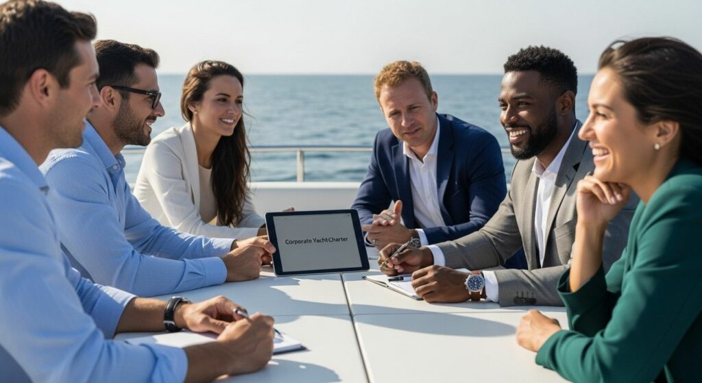 corporate yacht charter meeting